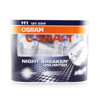 Лампа "OSRAM" 12v H1 55W (P14.5s) NIGHT BREAKER UNLIMITED (+110% света) (комплект 2 шт.)